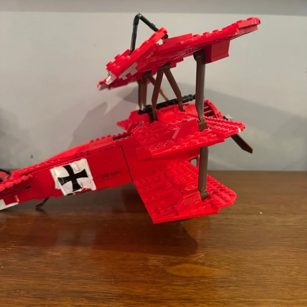 LEGO 10024 Red Baron Fokker Triplane Building Set Complete w/ Sticker Wear